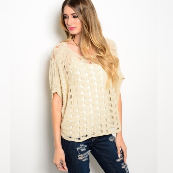 Threadzwear Sweaters - Cream Open Knit Sweater NWT